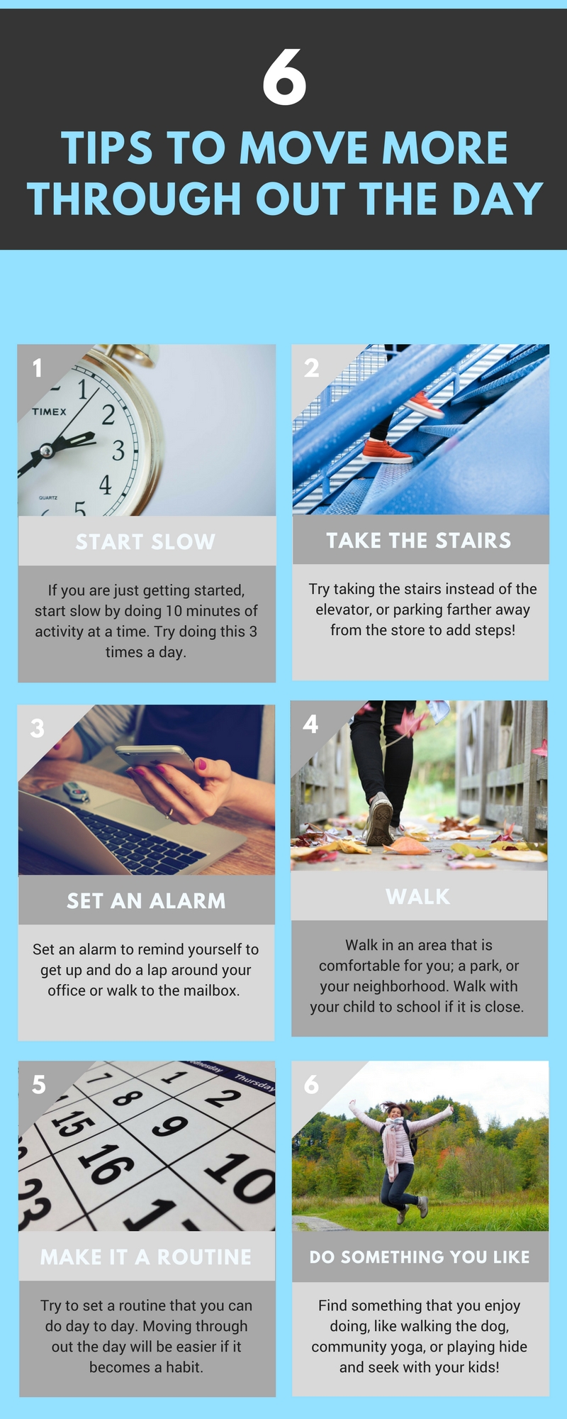 Tips to move more through out the day