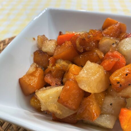 Image of Glazed Butternut Squash with Carrots and Turnips