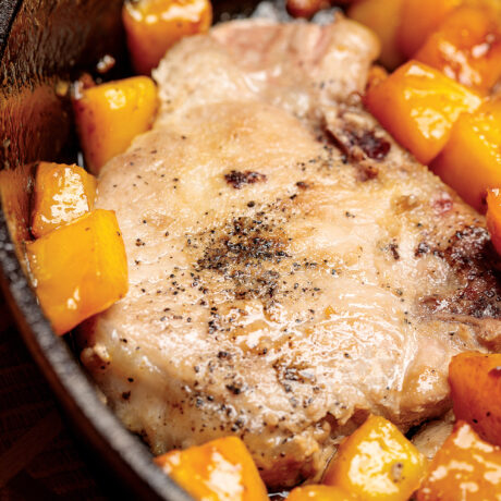 Image of Skillet Pork Chops with Peaches