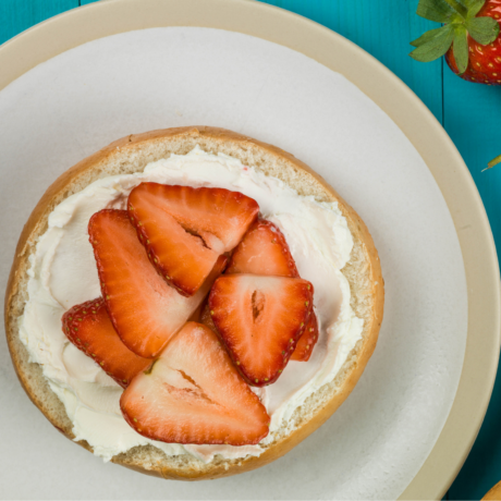 Image of Bagel with Strawberries